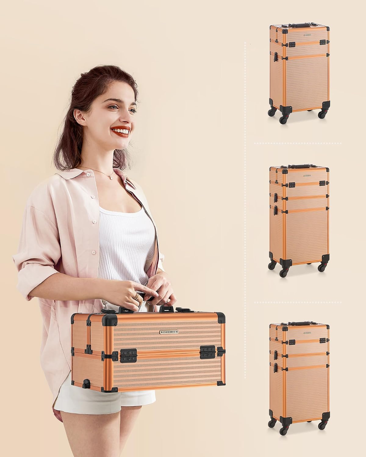 SONGMICS Lockable Cosmetic Case Trolley 34 x 24 x 79.3 cm – Bild 4