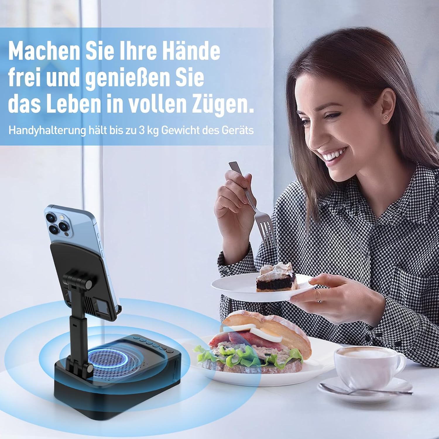 ZOOI Gifts for Men, 3-in-1 Bluetooth Speaker with Mobile Phone Stand – Bild 6