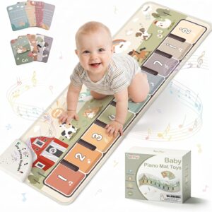 Toy from 1 year, baby toy, piano mat, music mat with 9-button keyboard and recording and playback function, gifts for girls and boys