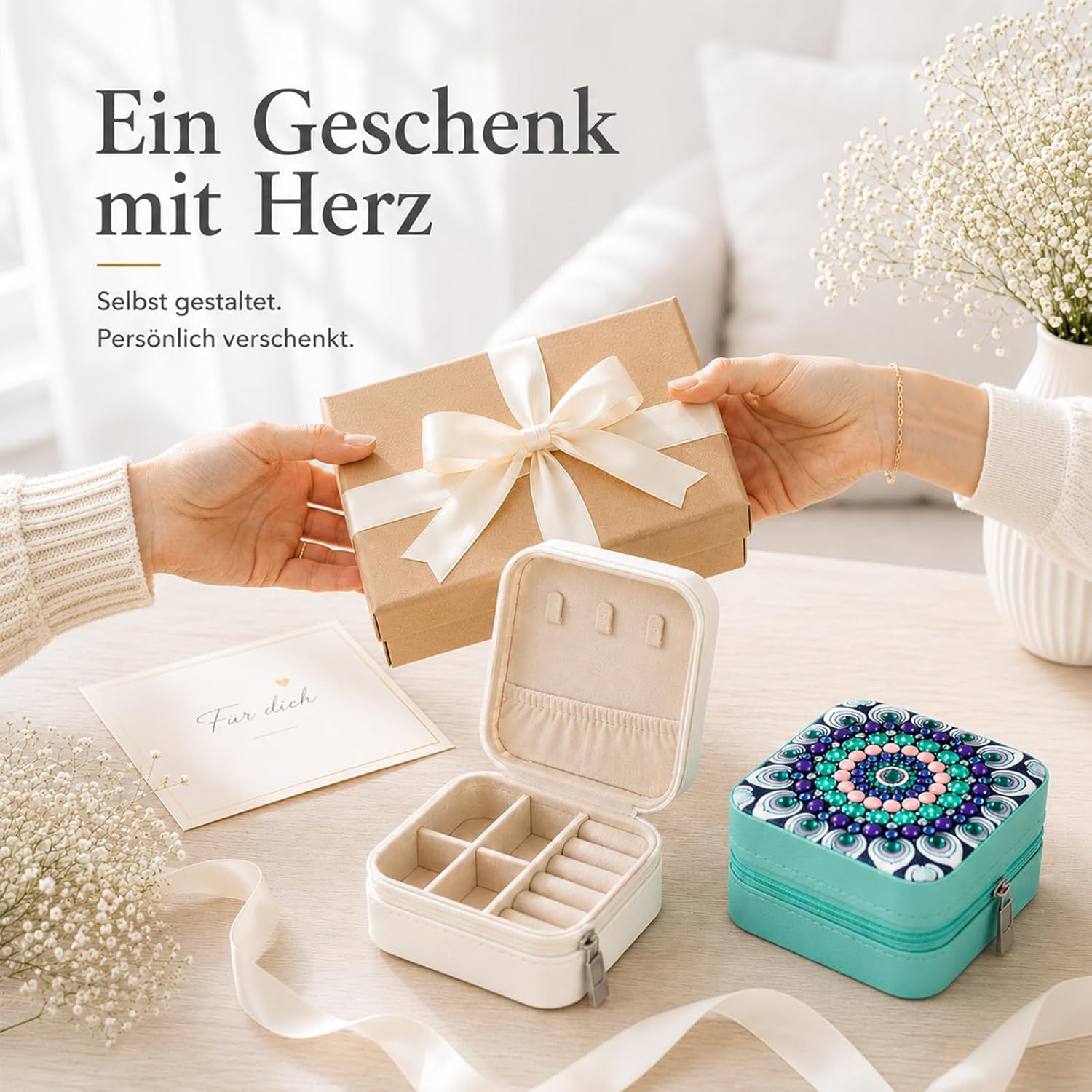 2 x diamond painting jewellery box for adults, craft gift for women – Bild 7