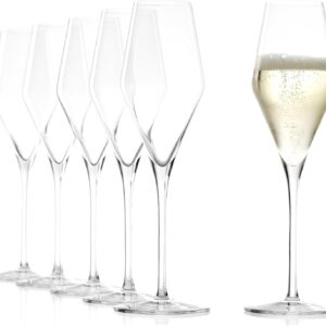 Stölzle Lausitz champagne glasses Quatrophil 292ml, set of 6 champagne glasses, like mouth-blown, dishwasher safe, high quality