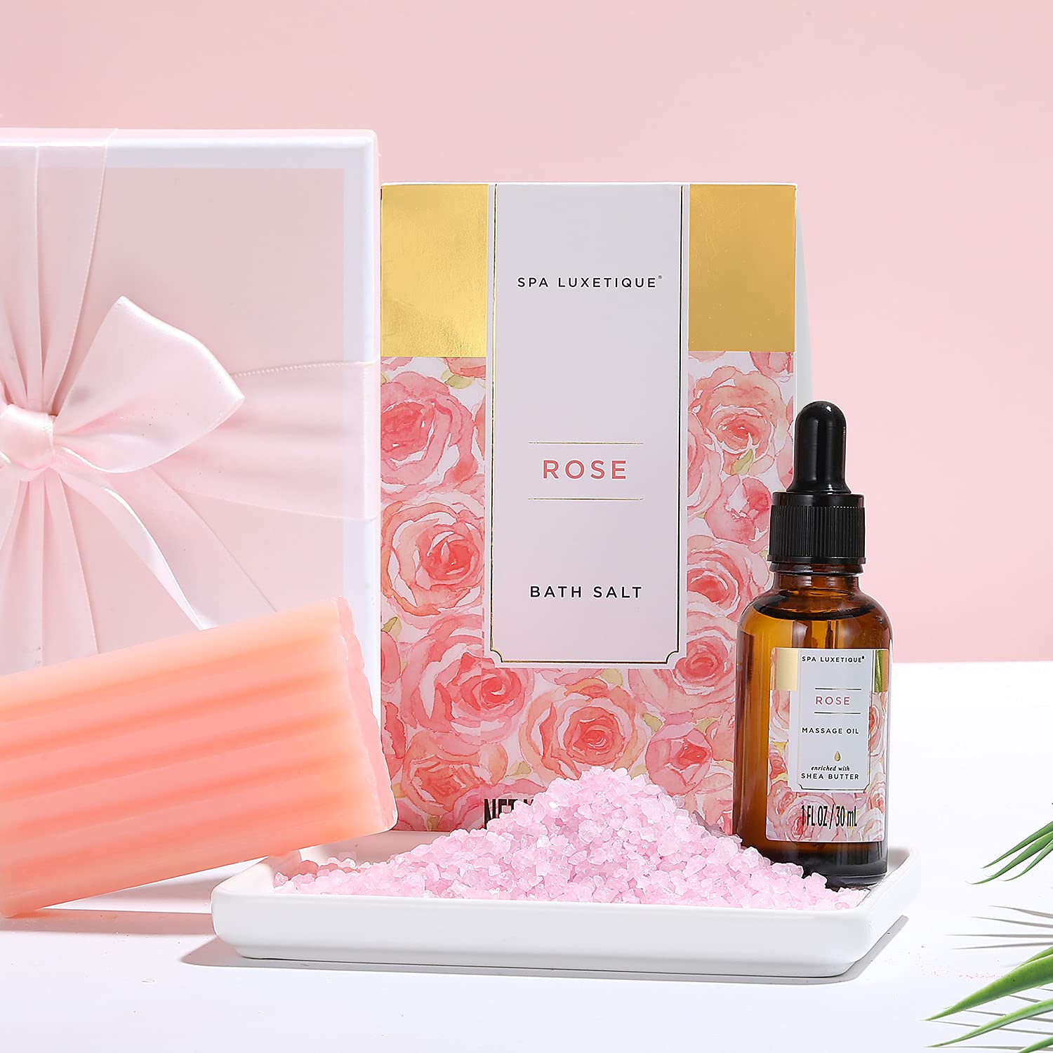 Gift Basket for Women, Spa Luxury, 12-Piece Rose Fragrance Bath Gift Set, Valentine's Day Gifts for Women, Birthday Gift, Wellness Set for Women, Gift Box, Mother's Day Gift, Christmas – Bild 4