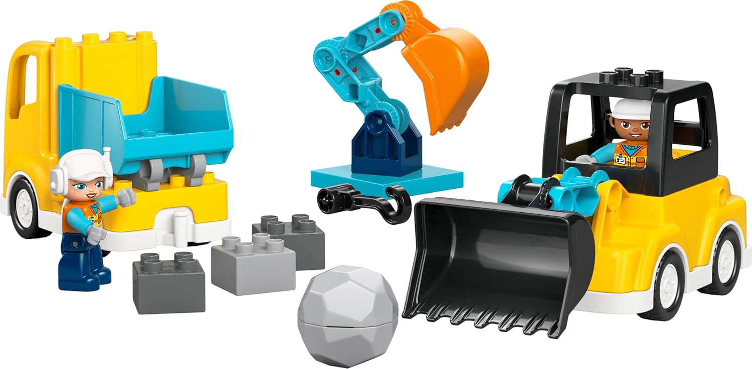 LEGO DUPLO 3 in 1 Construction Vehicles - Educational Montessori Toy for Toddlers w/ Trucks, Excavator Digger & Loader - Birthday Gift Idea for 2+ Year Old Boys & Girls - 10475 – Bild 9