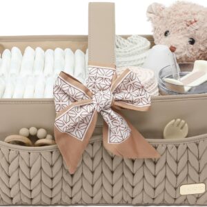 Baby Changing Basket, Storage Basket for Newborn Boys and Girls, Travel Basket for Wipes, Storage Basket (Beige)