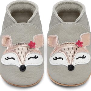 IceUnicorn Crawling Shoes Baby First Walking Shoes Boys Girls Soft Leather Baby Slippers Toddler Non-Slip Leather Shoes Baby