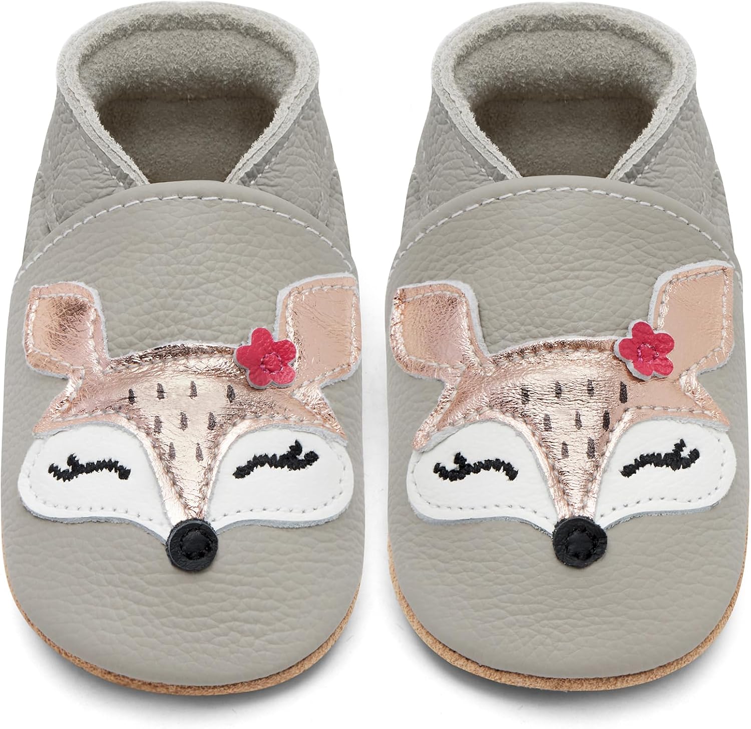 IceUnicorn Crawling Shoes Baby First Walking Shoes Boys Girls Soft Leather Baby Slippers Toddler Non-Slip Leather Shoes Baby