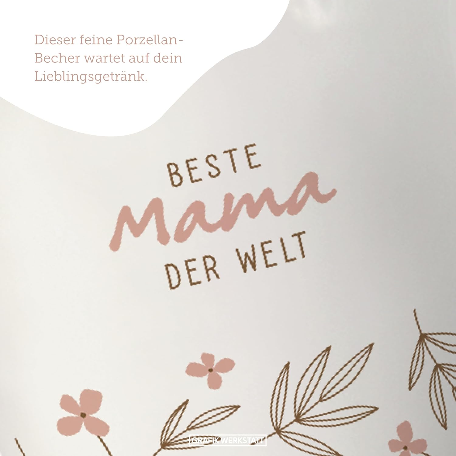 Grafik-Werkstatt Coffee Mug with Saying 300 ml Porcelain Mug Beste Mama der Welt, White – Bild 5