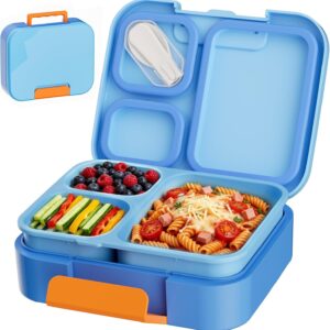 LEIKEEGO Children’s Lunch Box with Compartments, Leak-Proof Bento Box for School and Nursery (Blue)