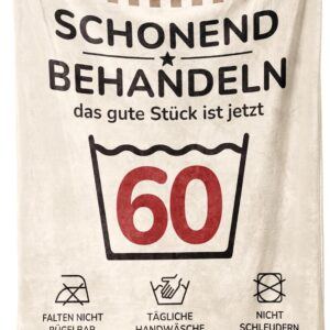 60th Birthday Woman Man Funny Birthday Cuddly Blanket Gift, Gifts for 60th Birthday for Women Men, 60th Birthday Wife Girlfriend Mum Dad, Gentle Treat Gifts
