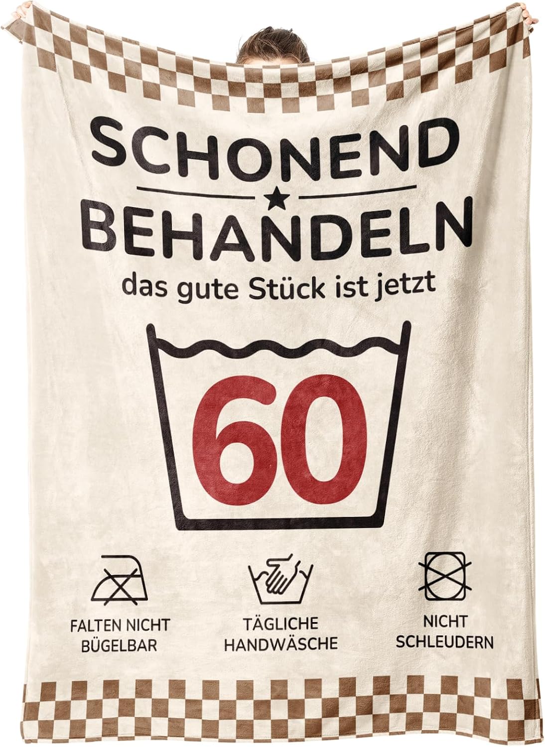 60th Birthday Woman Man Funny Birthday Cuddly Blanket Gift, Gifts for 60th Birthday for Women Men, 60th Birthday Wife Girlfriend Mum Dad, Gentle Treat Gifts