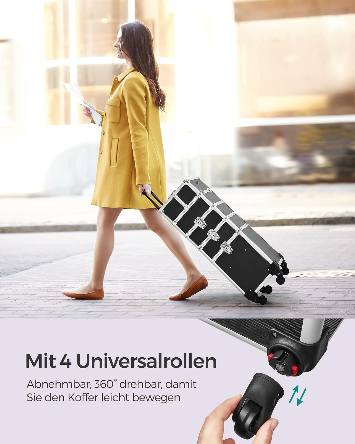 Songmics Lockable Cosmetic Case Trolley 35 x 25 x 79 cm – Bild 8
