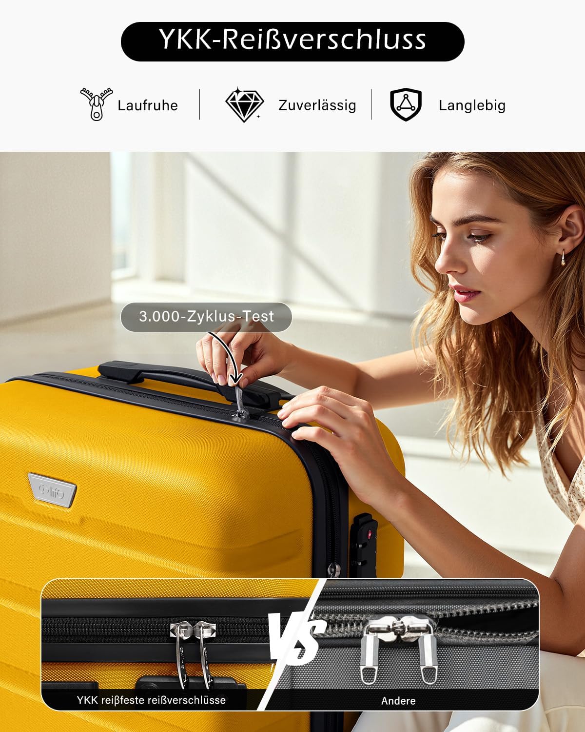 Coolife Medium Suitcase, 67 cm L, PC + ABS, Travel Suitcase with Spinner Wheels – Bild 4