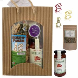 Delicatessen Set Easter with Easter Bunny Pasta, Sauce, Herb Mix, Easter Gift, Easter Gift