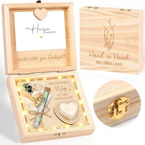 Wedding Gifts for Bride and Groom Ideas, Money Gift Wedding Packaging, Gift Box Wedding with LED Fairy Lights, Card, Personalised Engagement Gift, Wedding Gift Money, Wedding Anniversary