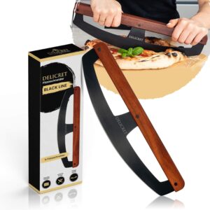 Delicert Pizza Weighing Knife with Acacia Wood Handle and Sharp Stainless