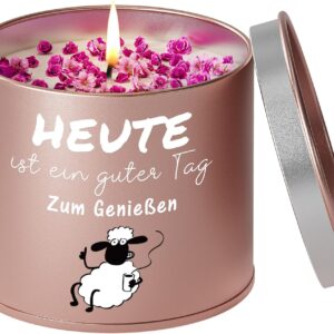 PRSTENLY Gifts for Women, Lavender Scented Candle 9 oz Heute ist ein Guter Tag, Birthday Gift for Women, Gift for Girlfriend, Sister, Colleague for Birthday, Christmas