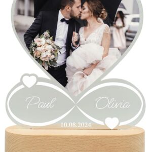 Geschenkfreude Personalised Acrylic Picture Photo LED Pair