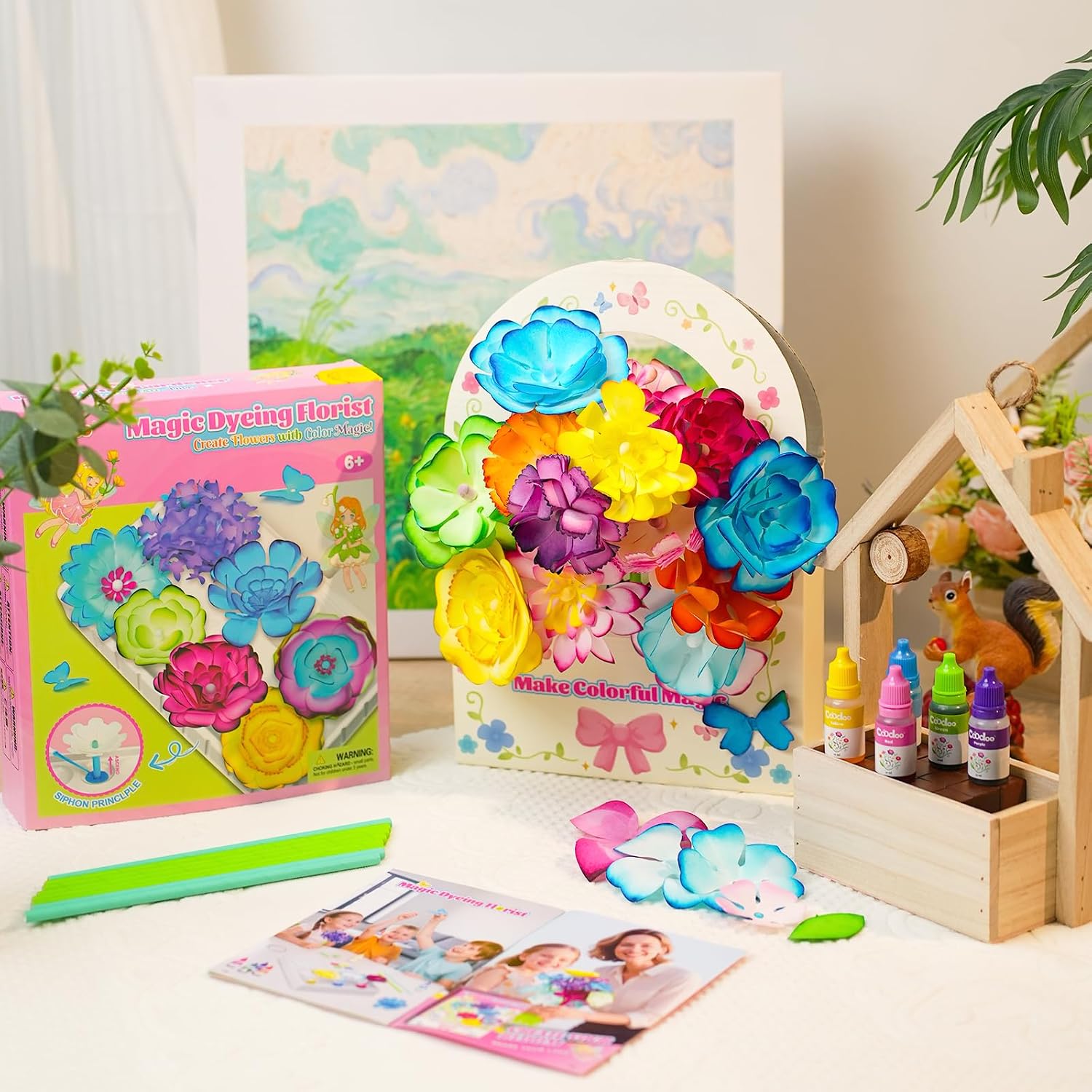 DIY Creative Flower Craft Set Children Magic Dyeing Floristry Craft Set – Bild 3