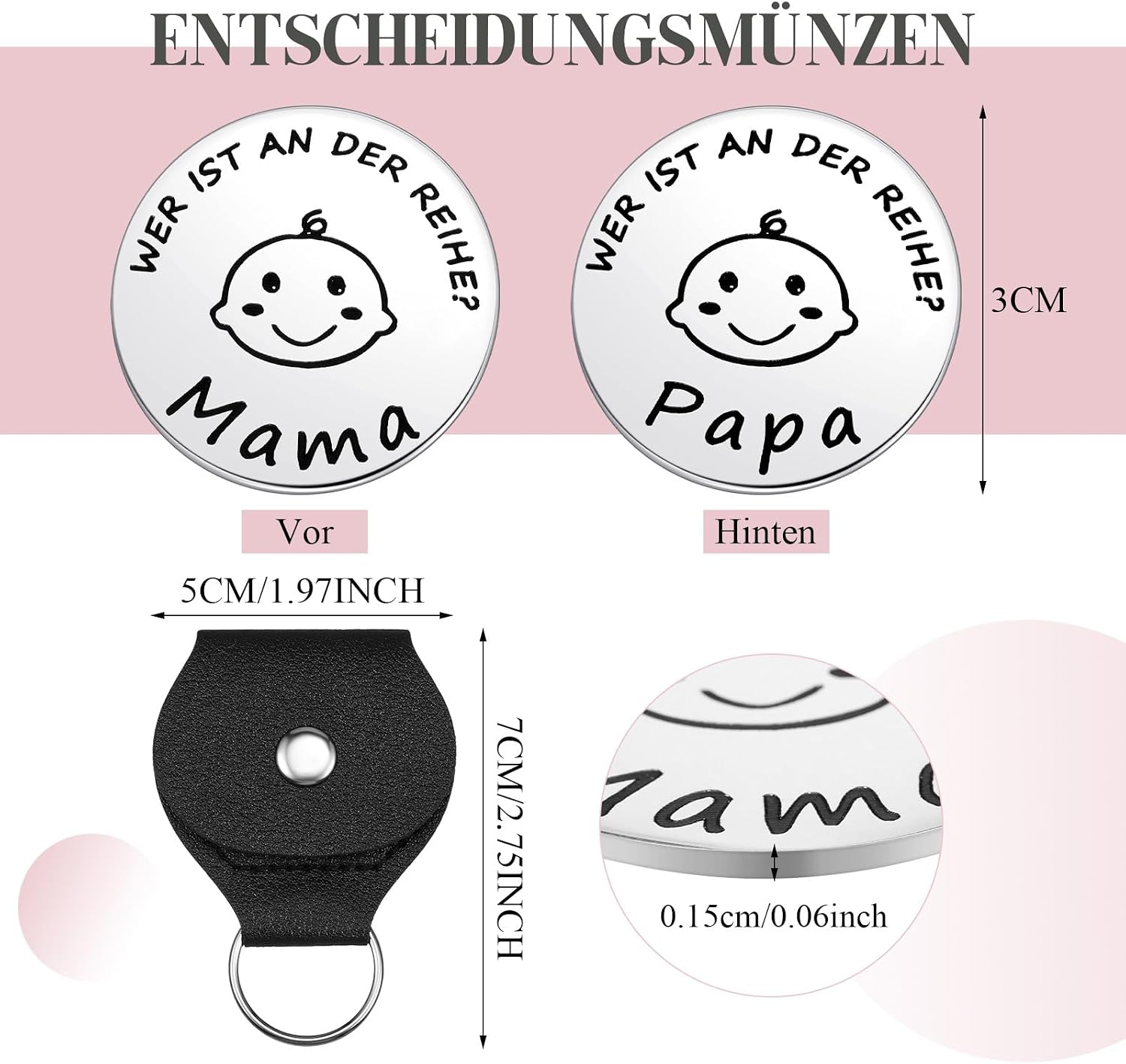 Jadive Gifts for New Parents Non-Slip Socks Decision Coin – Bild 4