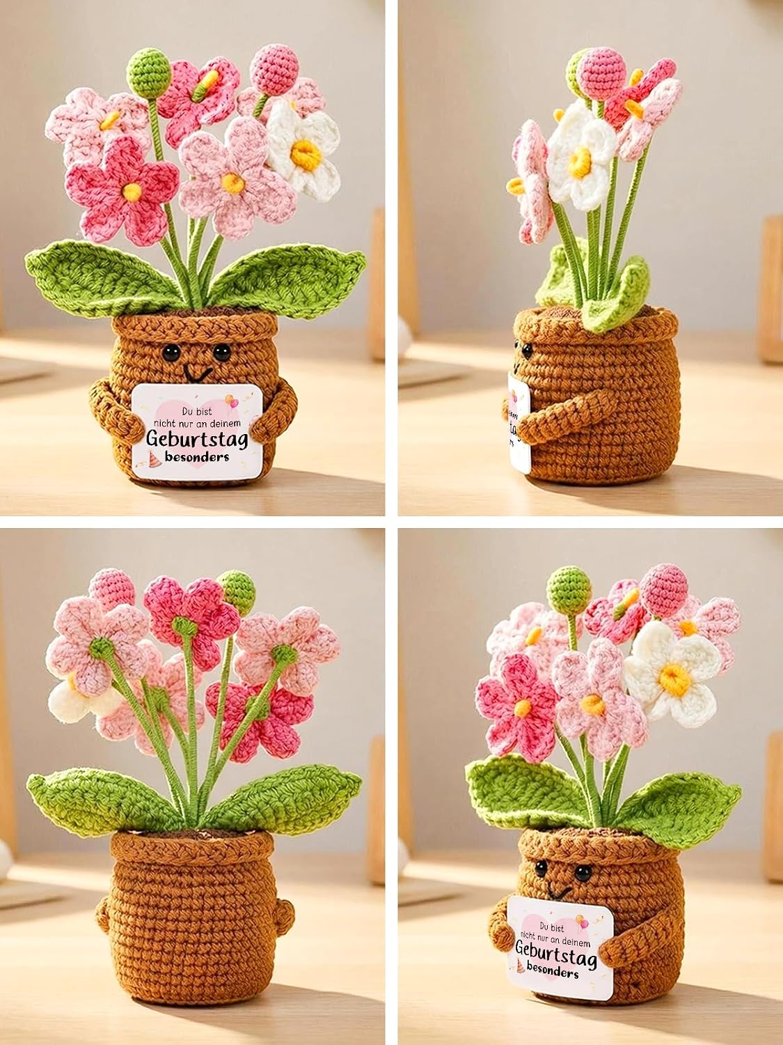 Gift 40th Birthday Women LED Bottle Light with Knitted Flower – Bild 3