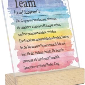 Putuo Decor Team Acrylic Table Decoration, Desk Sign with Definition, Office Gift, Motivation Decoration, Teamwork Inspirational Decoration