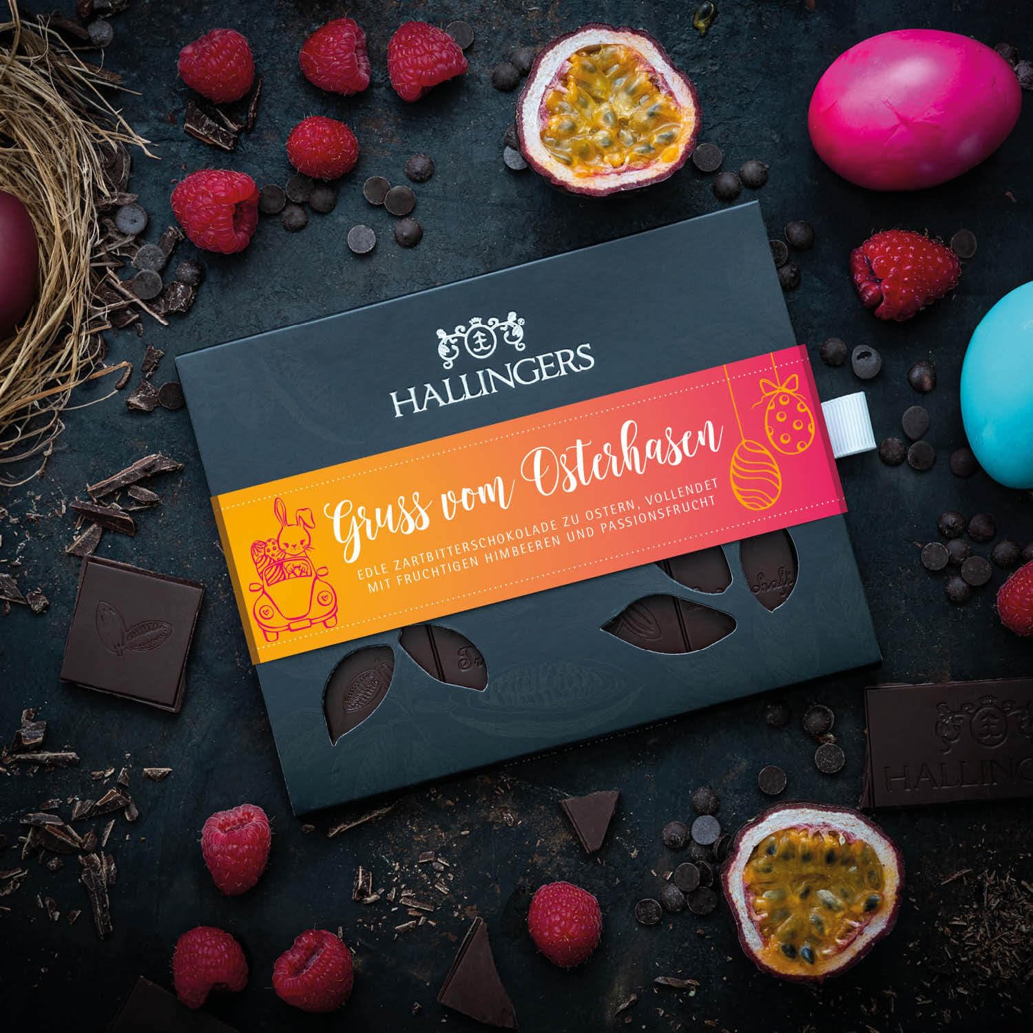 Hallingers Genuss Manufaktur Feinkost Easter Gift Set - XXL Gift Basket "Easter Big Box..." Large Easter Nest Chocolate, Coffee, Chocolate, Easter Eggs & Easter Bunny, Easter Baskets for Women Men – Bild 5