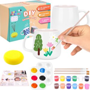 Hysagtek Ceramic Painting Set – Cups Painting Set, DIY Set Adults