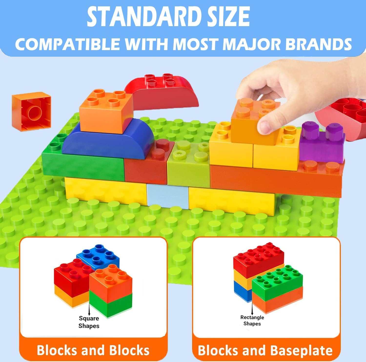 Large Building Blocks, 240 Pieces Stones in 9 Colours and 8 Sizes, Compatible - Gift for Children from 3 Years – Bild 6