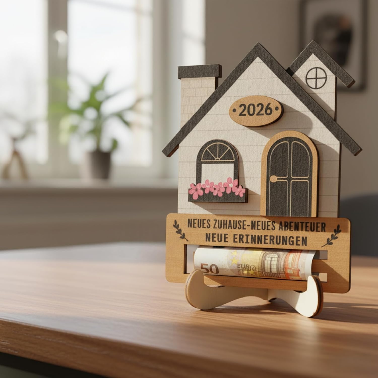 Housewarming Gift House Apartment New Home Money Gift Packaging Housewarming Money Gift Made of Wood for Home House Moving New Apartment – Bild 2