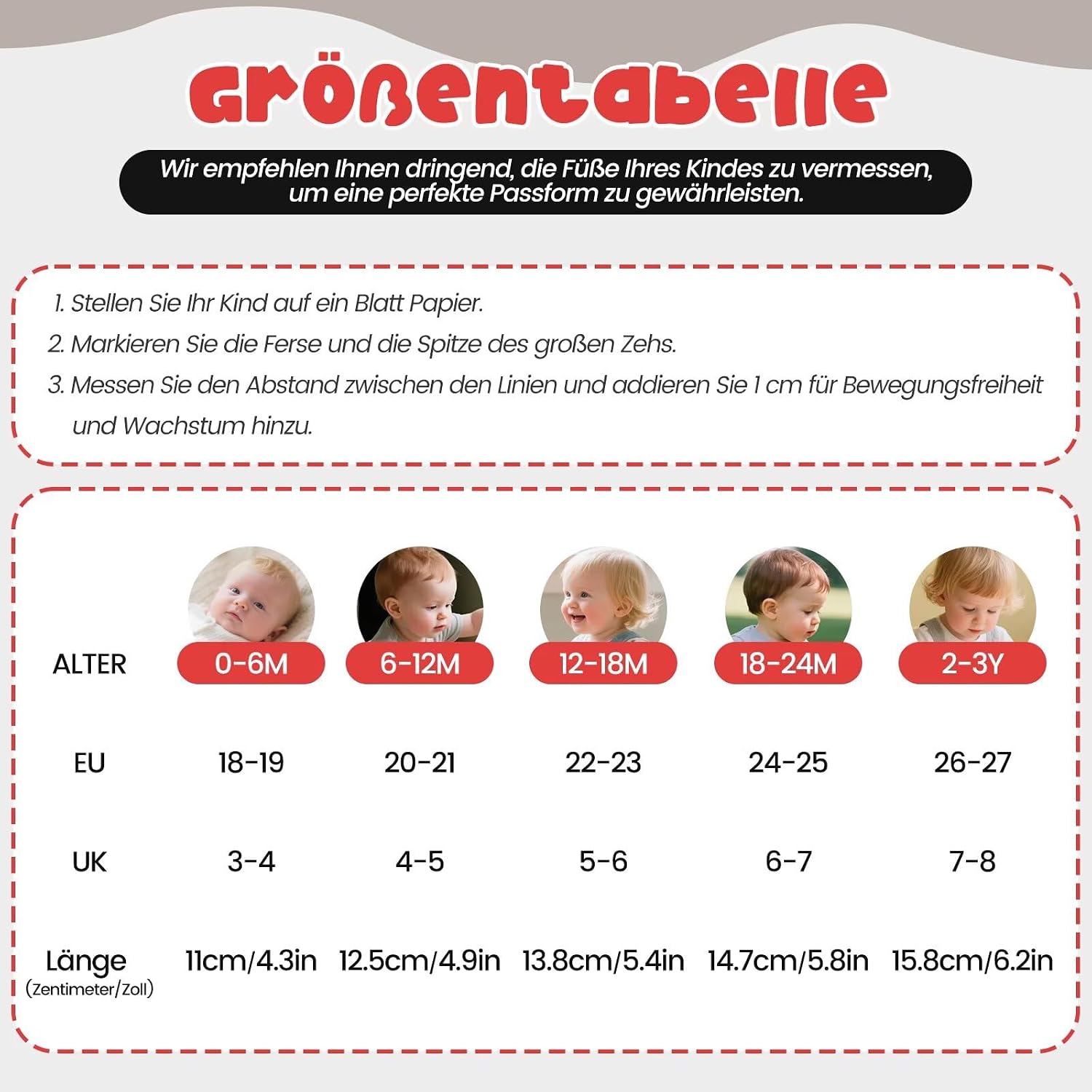 HMIYA Soft Leather Crawling Shoes, Baby Shoes with Suede Soles, for Boys and Girls aged 0–6 Months, 6–12 Months, 12–18 Months and 18–24 Months – Bild 5