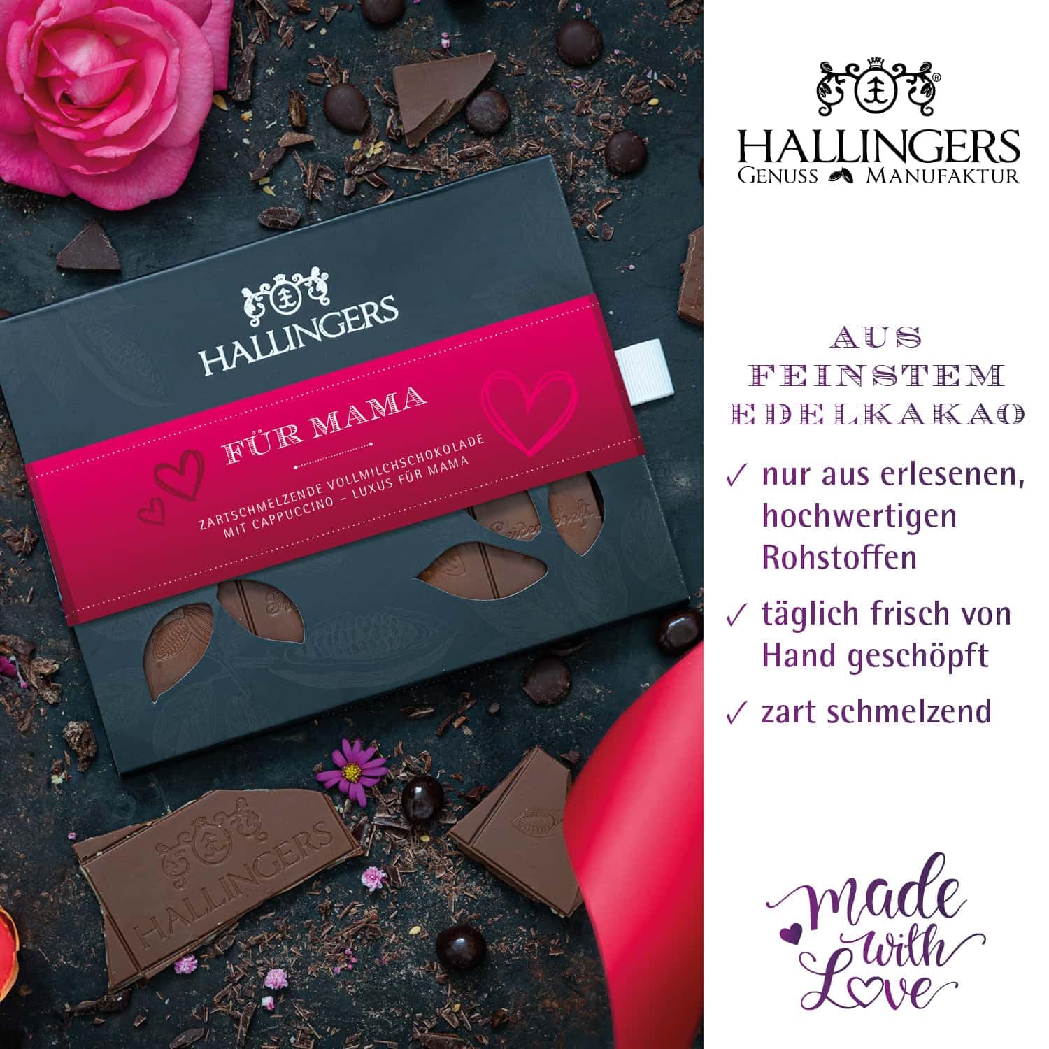 Hallingers Genuss Manufaktur Feinkost Mother's Day Gift Set – XXL Gift Basket "Mother's Day Pink" Large Gift Chocolate Chocolates, Sparkling Wine, Tea, Nougat & Gummy Bears Gift Idea for Mum Grandma – Bild 5