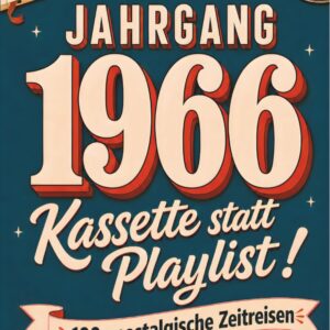 Jahrgang 1966 – Kassette statt Playlist! 100+ nostalgische Zeitreisen zum 60. Geburtstag mit Rätseln, Fakten, Fotoseiten & Erinnerungen zum Eintragen – Geschenk für Frauen & Männer