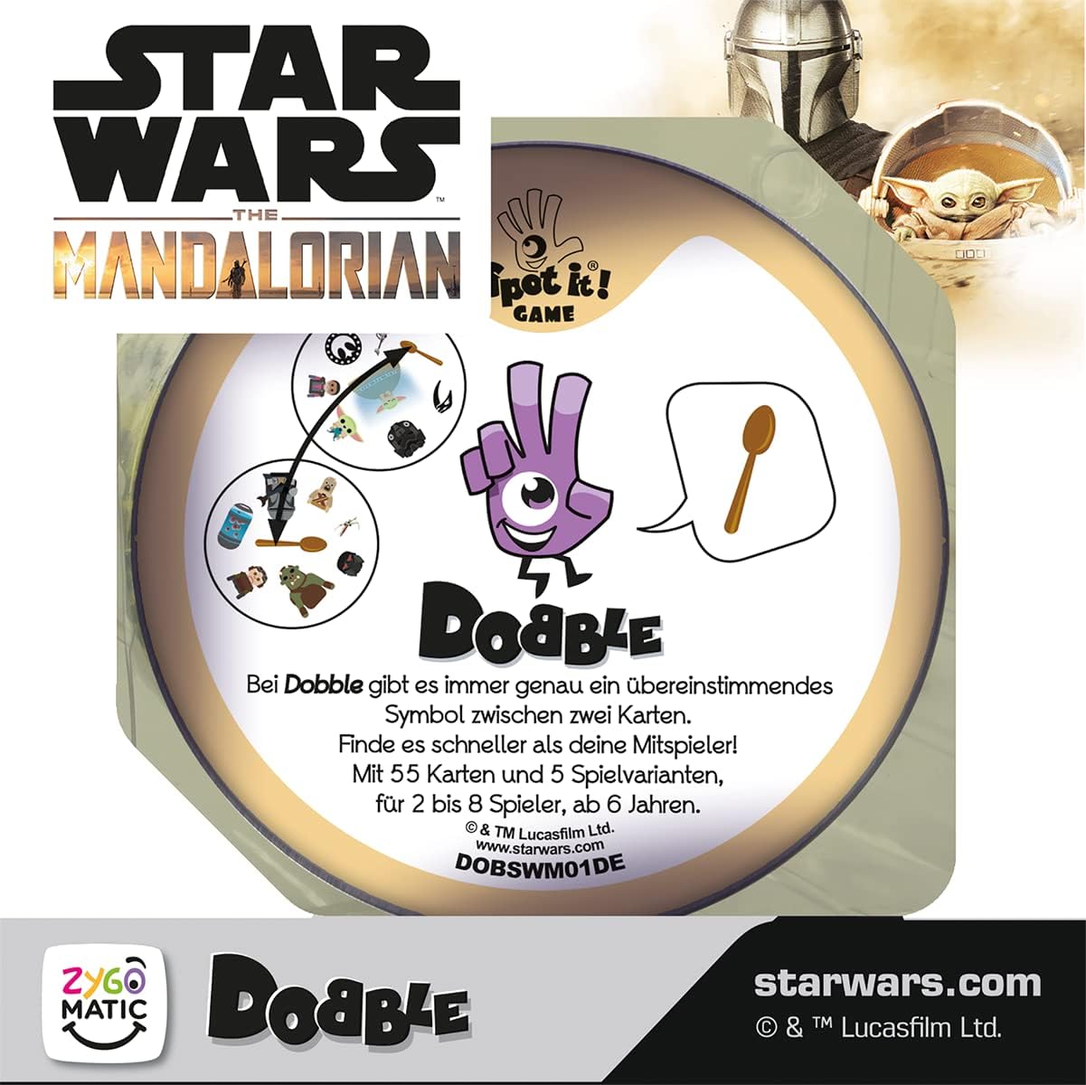 Asmodee, Dobble Star Wars: The Mandalorian, Fast-paced Family Game, German – Bild 3