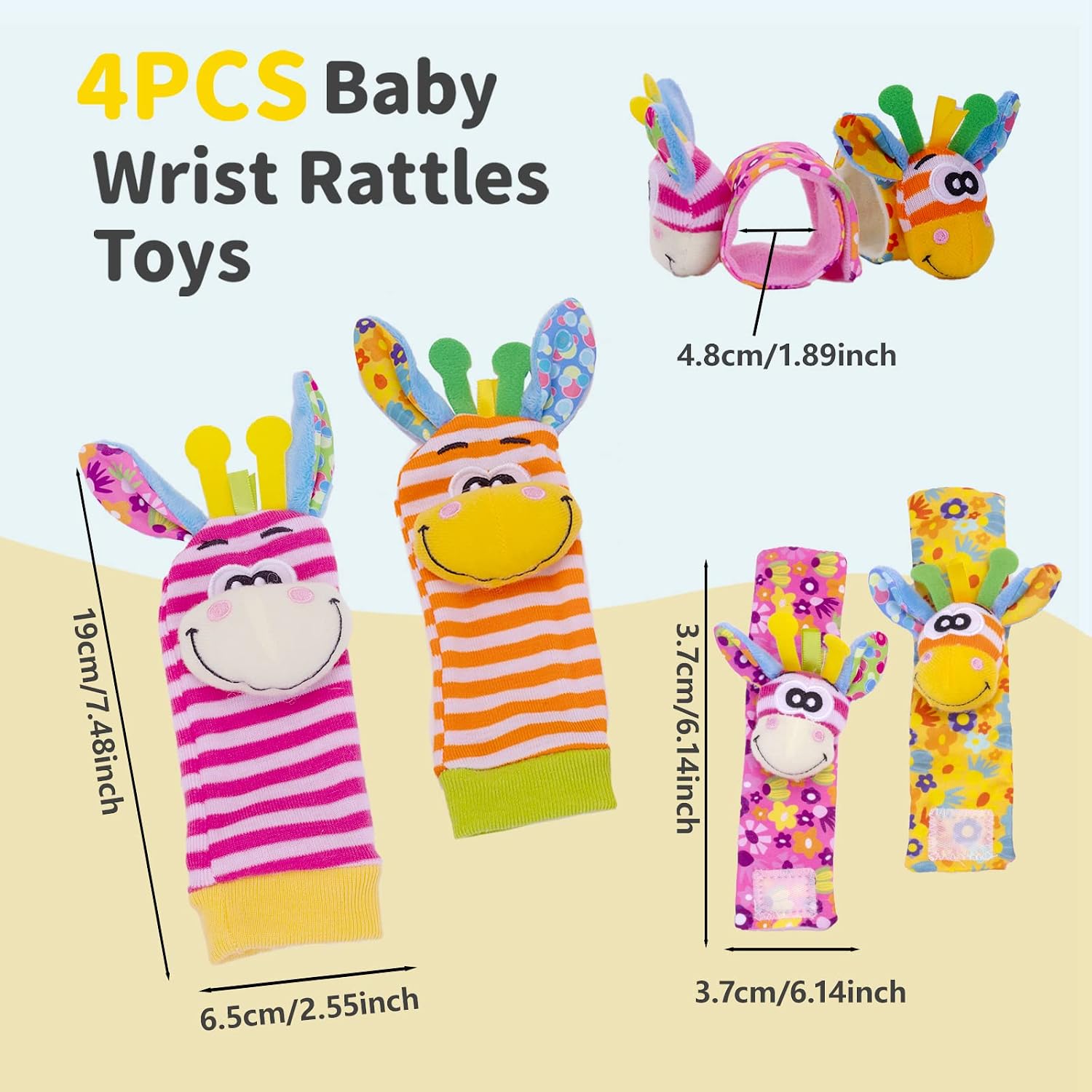 Accevo Baby Wrist Rattles & Socks Cuddly Toys Early Learning Toy for Toddlers & Newborn Baby Gifts Toy for Babies Baby Shower Gift 0-12 Months – Bild 2