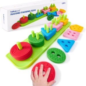 hahaland Baby Montessori Toy Silicone Stacking Cup 1 2 3 Years