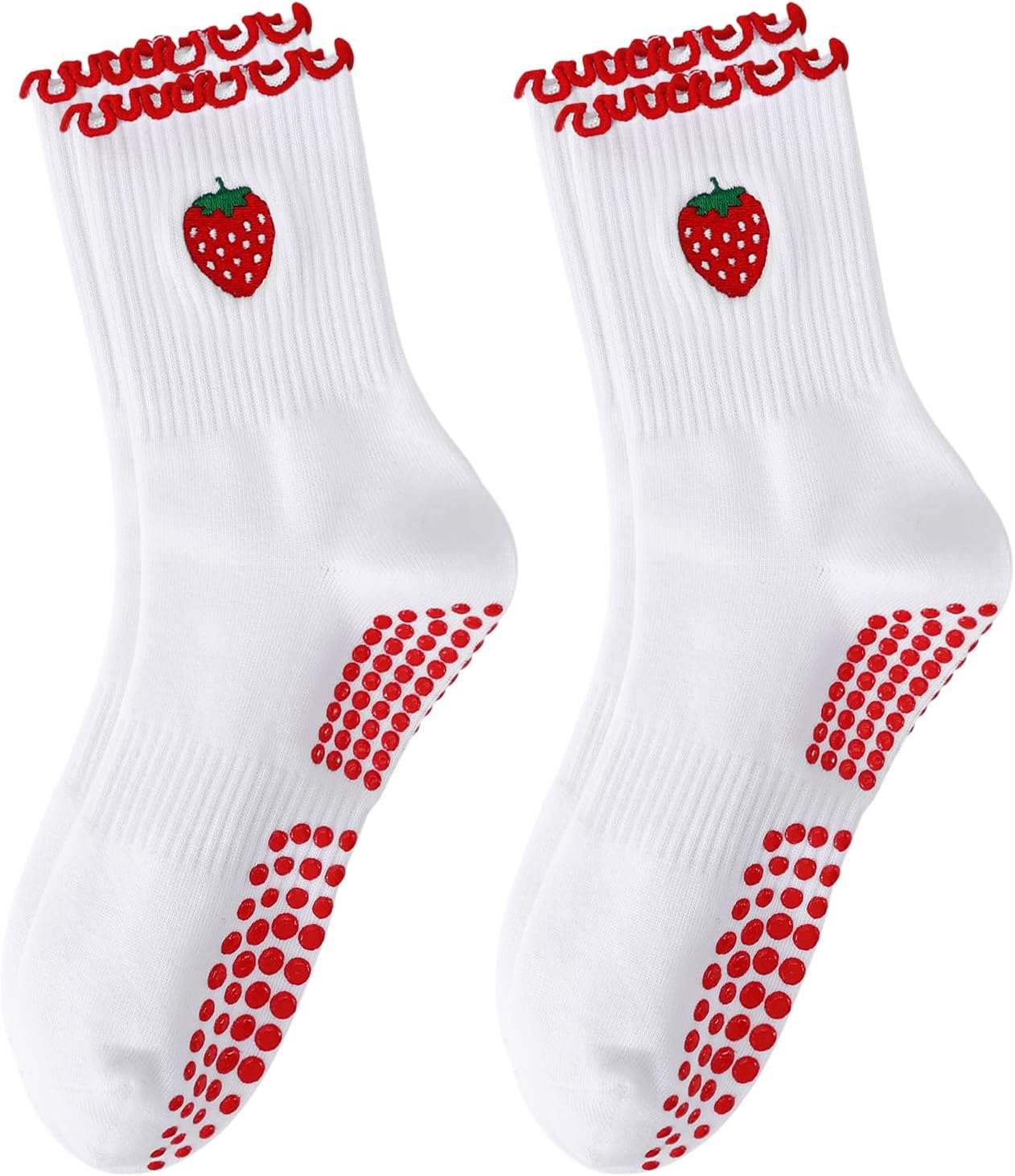 Pilates Yoga Socks for Women, Fruit Motifs Socks Non-Slip