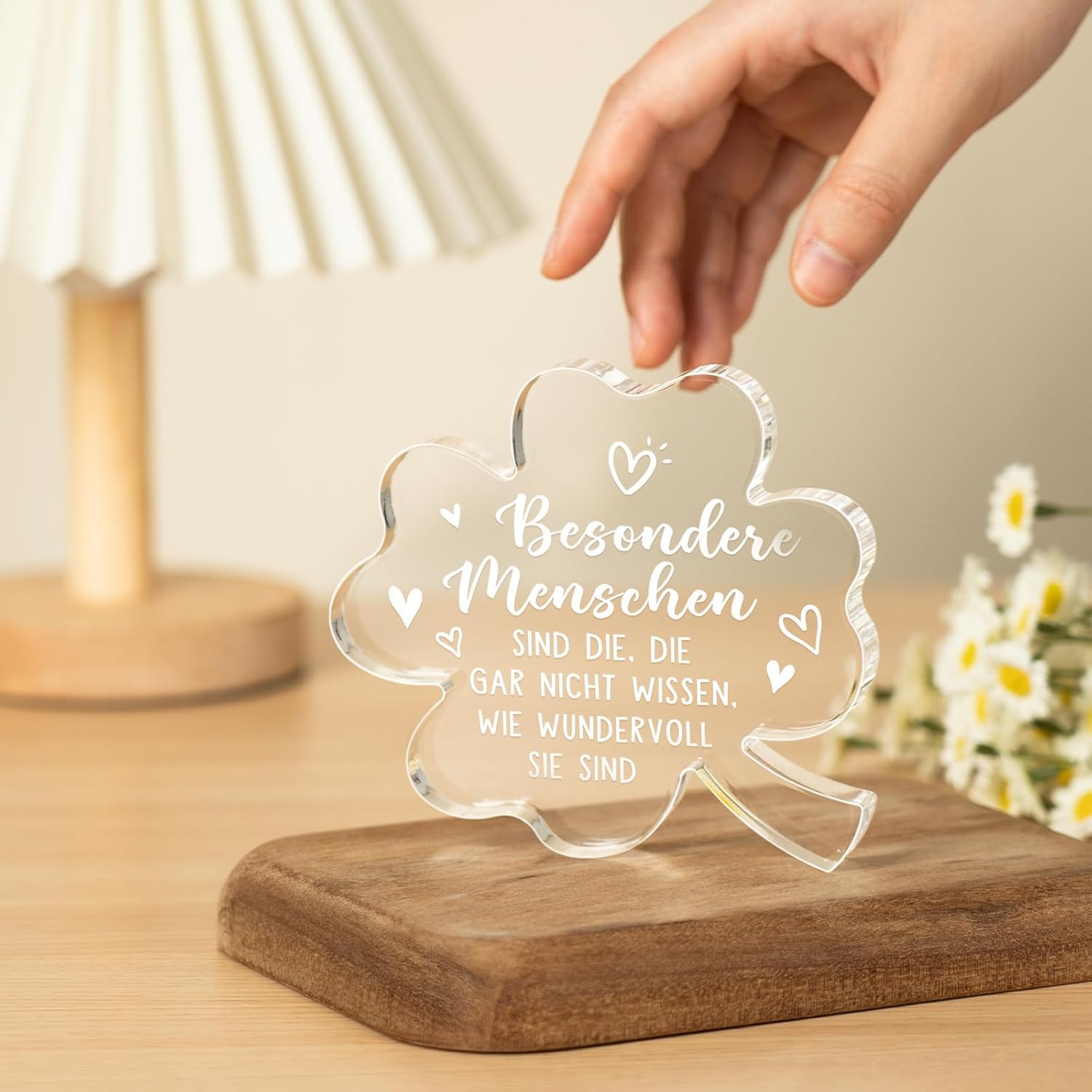 Personalised Gifts for Women - Lucky Clover Acrylic Decoration – Bild 5