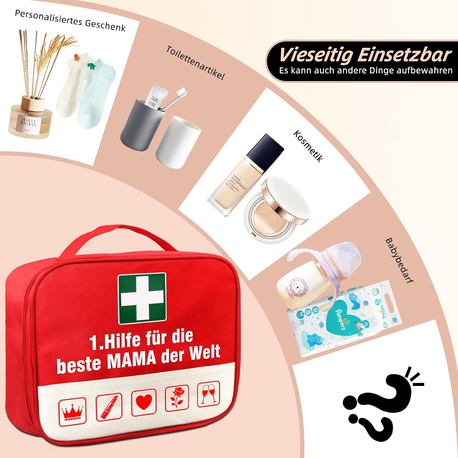 TUZELIYA Gifts for Mum - 1st Aid Bag for Expectant Mum & Mum - Funny Pregnancy Gift - Baby Shower Gift - Money Gifts Birthday - Mother's Day Gifts Mother's Day – Bild 3