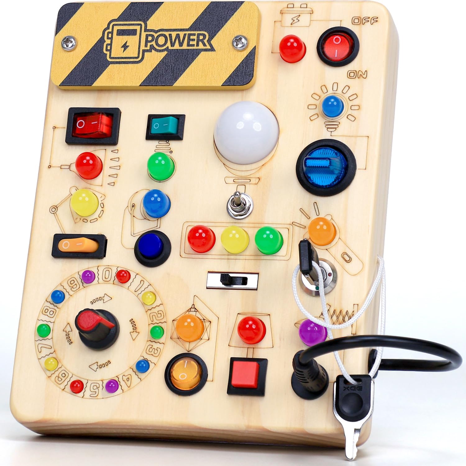 EchoToys Montessori Toy Busy Board from 1 Year Wooden Activity Board