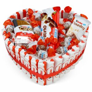 Thank You Gifts - Heart Shape Children's Chocolate Candy Box, Kids Creamy Raffaello Bulk Pack, Chocolate Bons Crispy, Children's Cards, Bueno Cream - Gift Basket for Women, Birthday