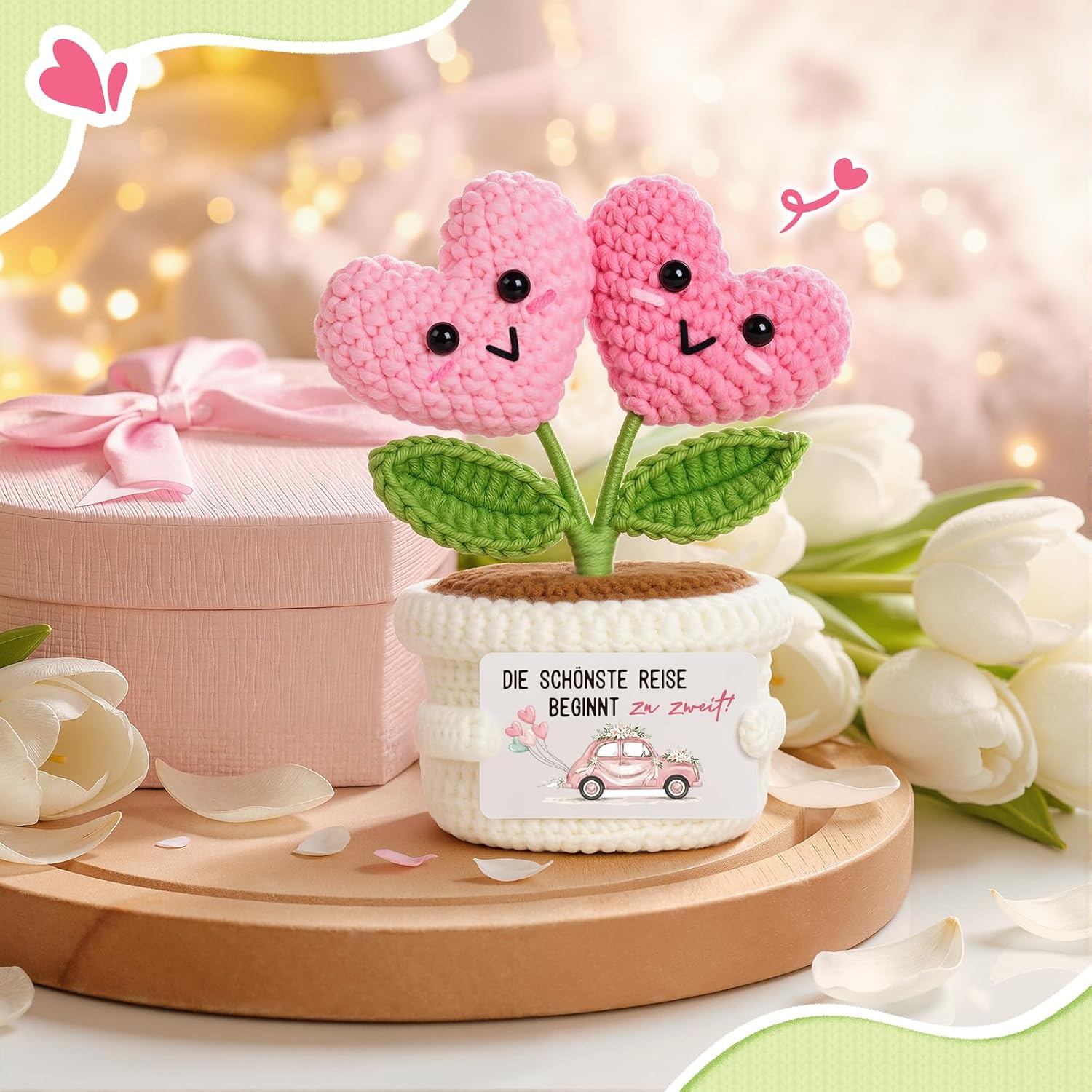Juratar Sweet Wedding Gift for Bride and Groom - Handmade Crochet Flower – Bild 9