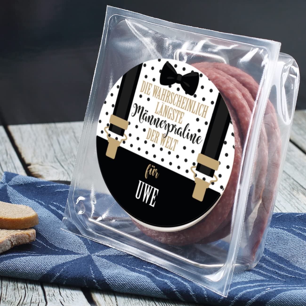 Herz & Heim Gift for Man Salami Cable Reel - Longest Male Praline in the World - Personalised – Bild 3