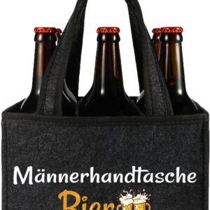 Men's Beer Handbag, Funny Gifts for Men, Men's Gifts, Birthday Gift for Men, Reusable Bottle Bag for Grandpa, Dad, Father Gift, Men's handbag beer