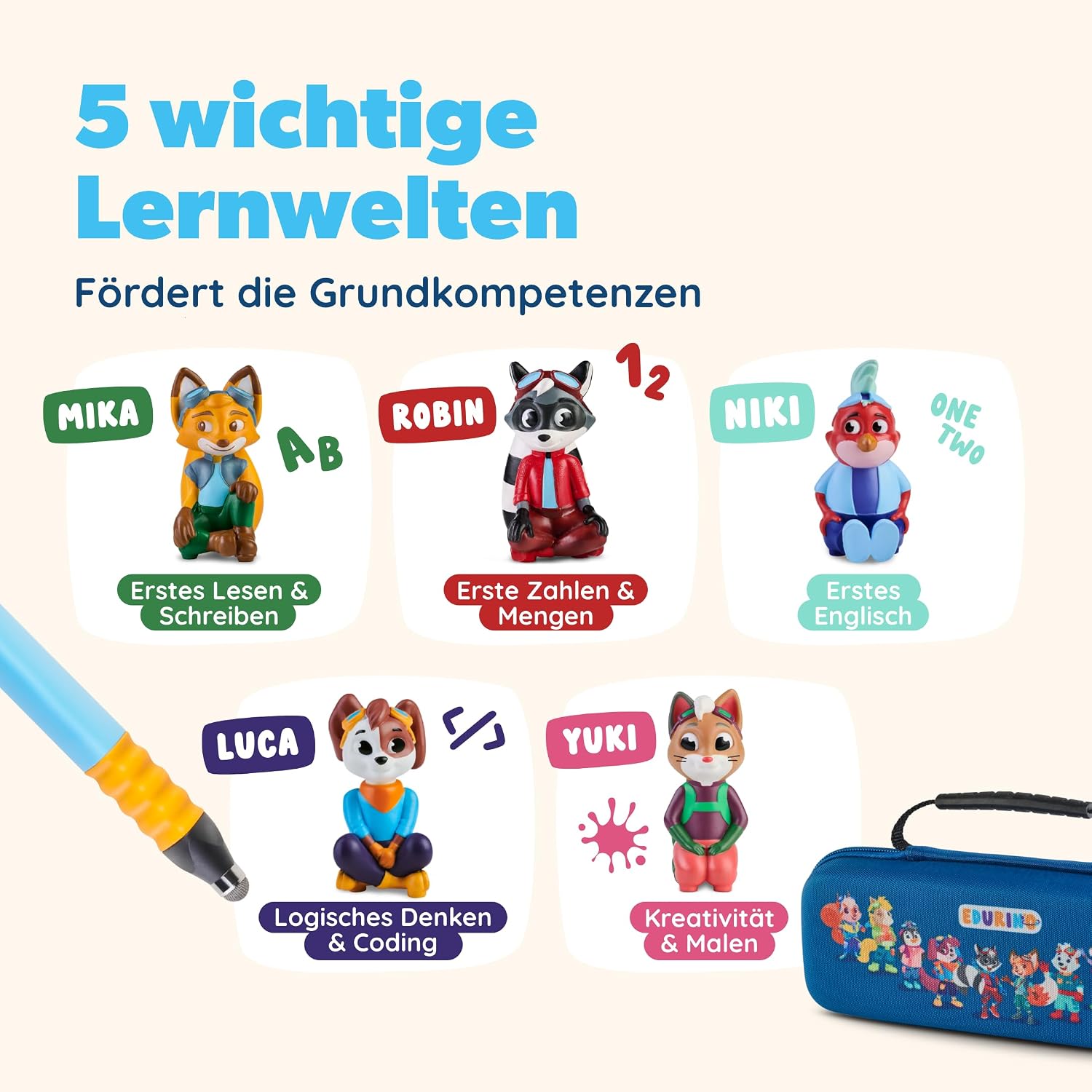 Edurino Bundle - 5 Educational Games Children from 4 Years - with App, Pen – Bild 3
