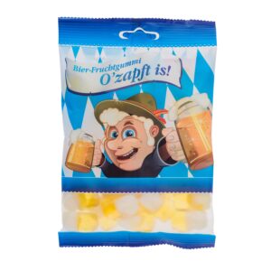 O’zapft is! Fruit Gum, Fruchtgummi in Pitcher Shape with Beer Flavour in Themed Bag Without Alcohol! 125 g zapft is