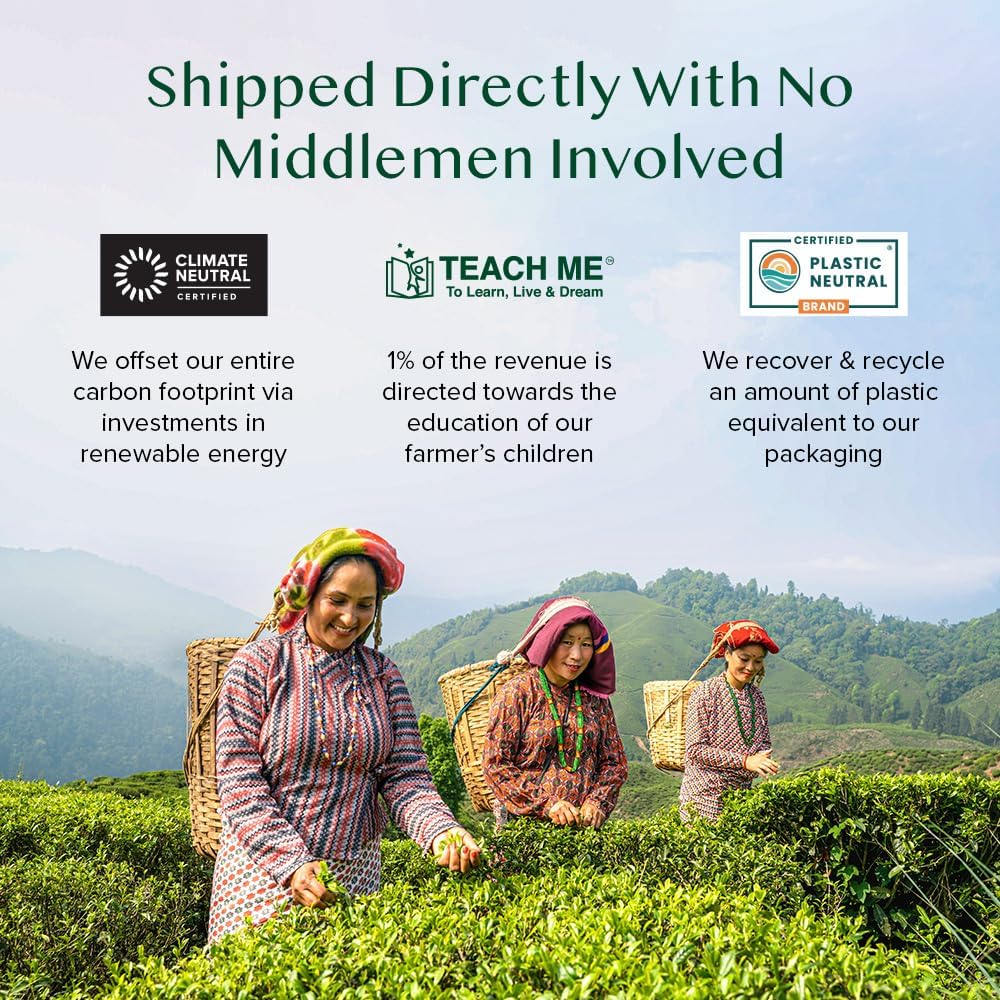 VAHDAM, Tea Variety Pack | 15 Flavours | Award Winning Tea Sampler | Black Tea, Green Tea, Oolong Tea, Chai Tea, Herbal Tea | Long Leaf Pyramid Tea Bags | Best Selling Tea Gift Set & Tea Gift Box – Bild 7