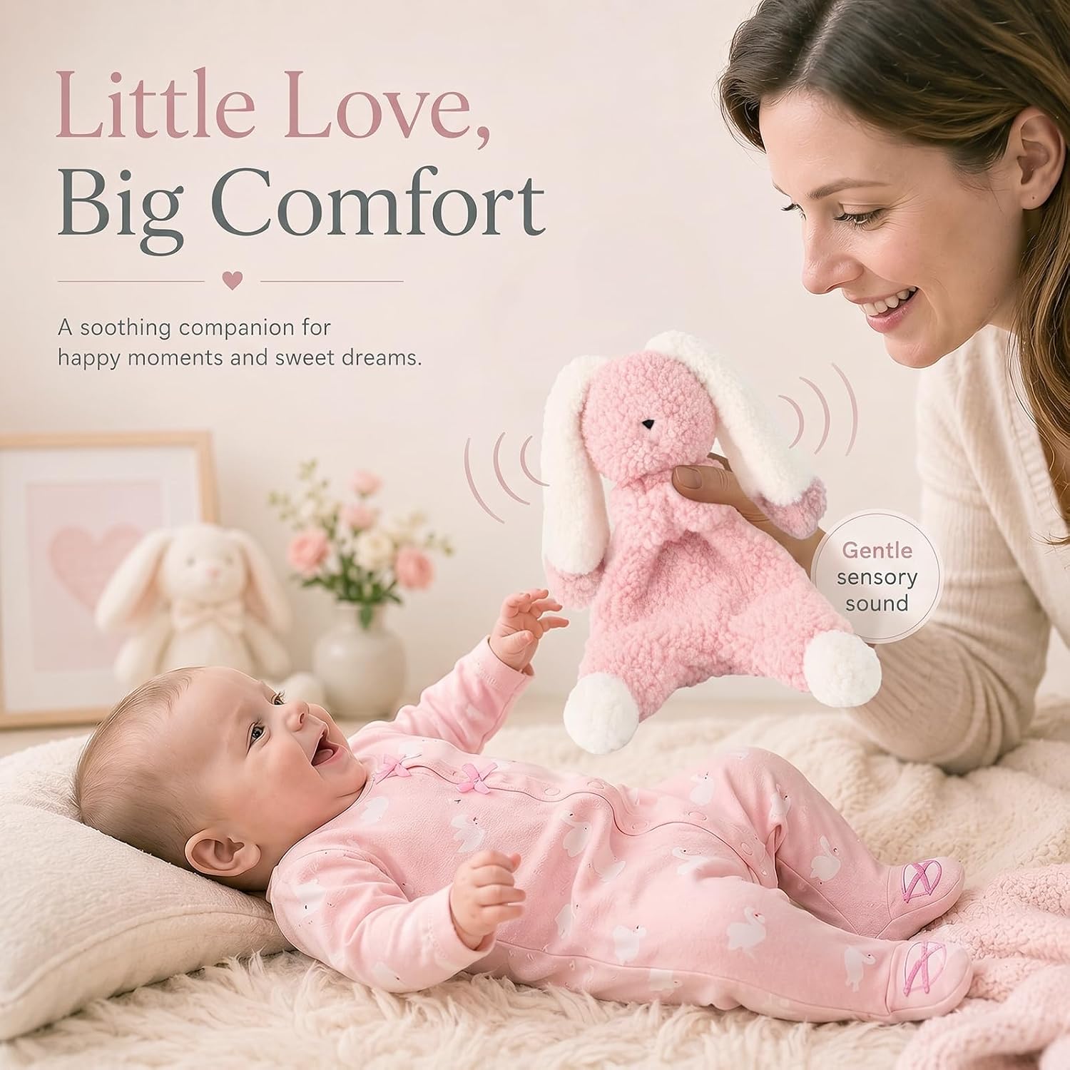 Baby Gift Girl with Rabbit Comforter, Newborn Gift – Bild 4