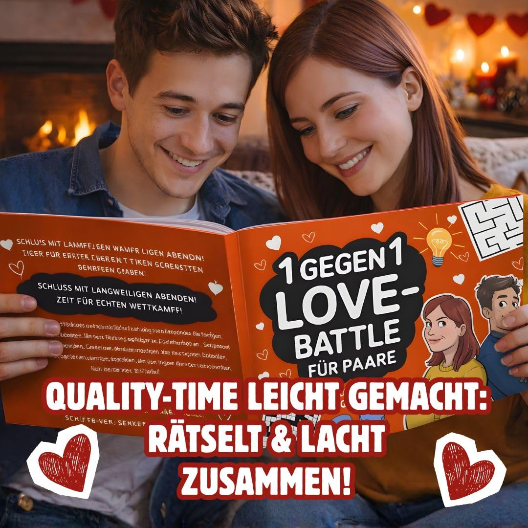 1 gegen 1 Love Battle für Paare: Das Duellbuch für lustige Date Nights & Spieleabende – Perfektes Geschenk für sie & ihn zum Valentinstag, Jahrestag, Hochzeit – Bild 2