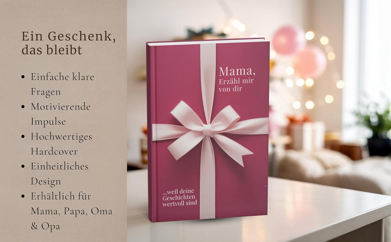 Mama, erzähl mir von dir – Das Mama Geschenk Buch: Das Ausfüllbuch für Mamas zu Muttertag, Geburtstag, Weihnachten oder einfach so – mit Platz für ... Zeit (Erzähl mir von dir – Das Geschenk-Buch) – Bild 2