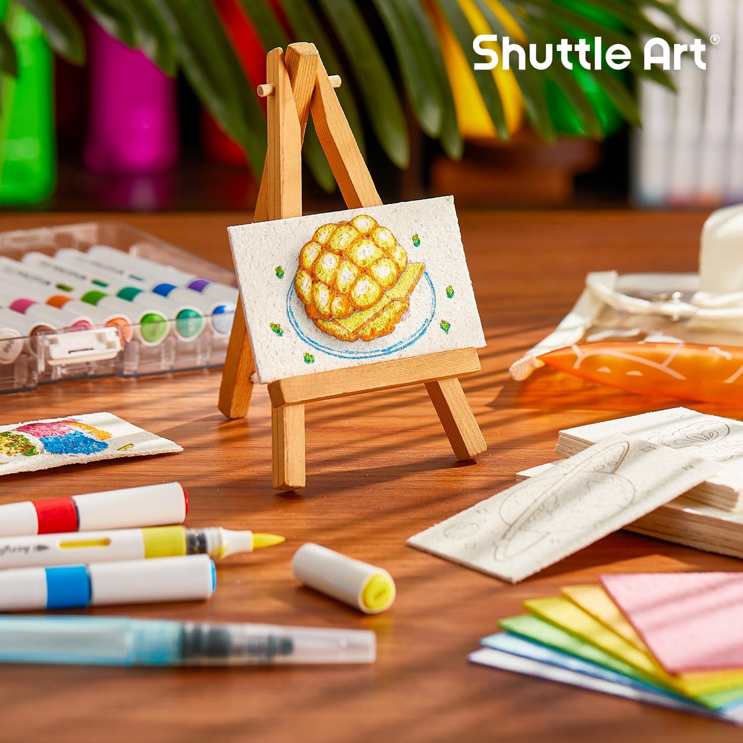 Shuttle Art 44 teiliges Schaum Textur Malset für Kinder, 3d Schaumstoff Malset mit 28 Schaumstoff Textur Malpapier, 12 Acrylstifte wasserfest, magisches Puffy Paint für Schaumtextur Malerei – Bild 6